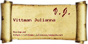 Vittman Julianna névjegykártya
